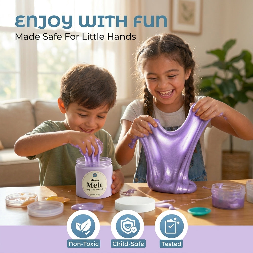 Mirror Melt – Ultra  Premium Thick & Glossy Slime (High-Shine & Deep Clicks)